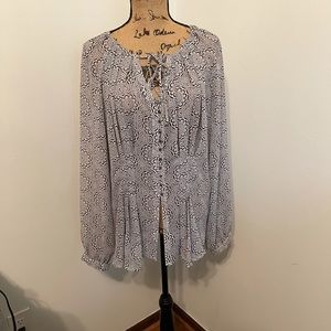 Wrinkle free peasant blouse